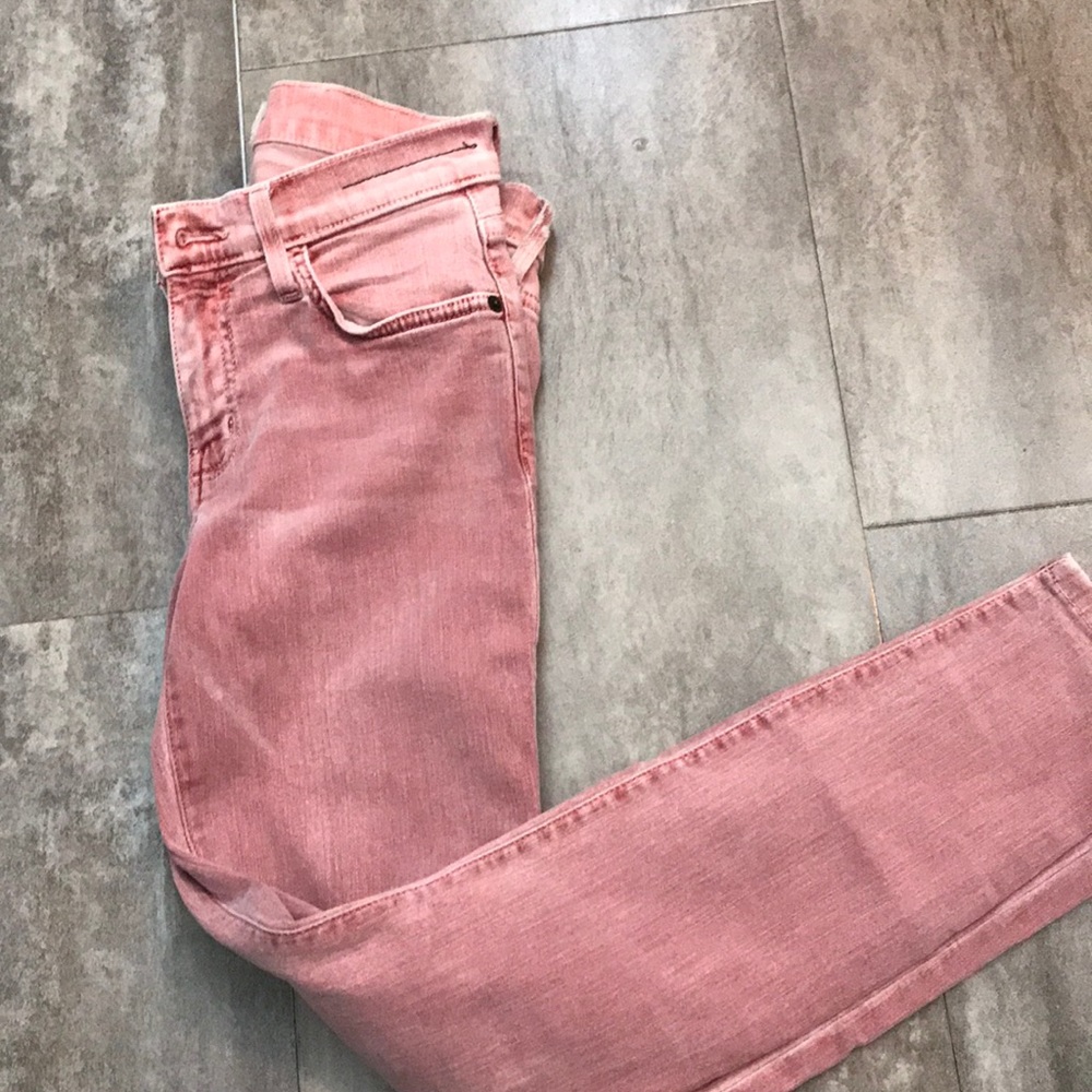 Blush/pink stretchy skinny jeans